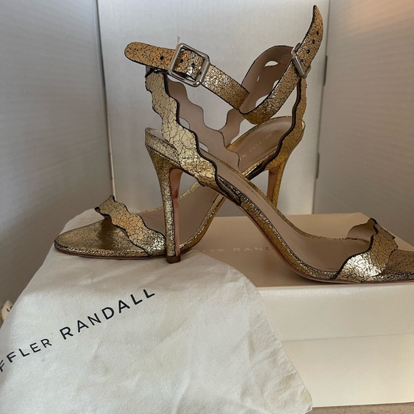 Loeffler Randall Gold Strappy Sandals, with box and dust bag. - Picture 2 of 6